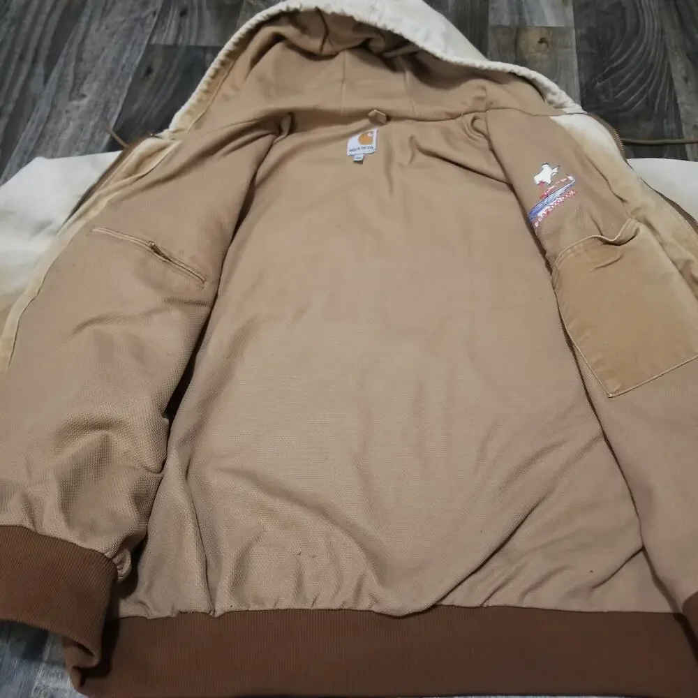 Carhartt Jacket Adult 2XL Hardhats Union Labor Canvas J131 BRN USA Made‎ Faded